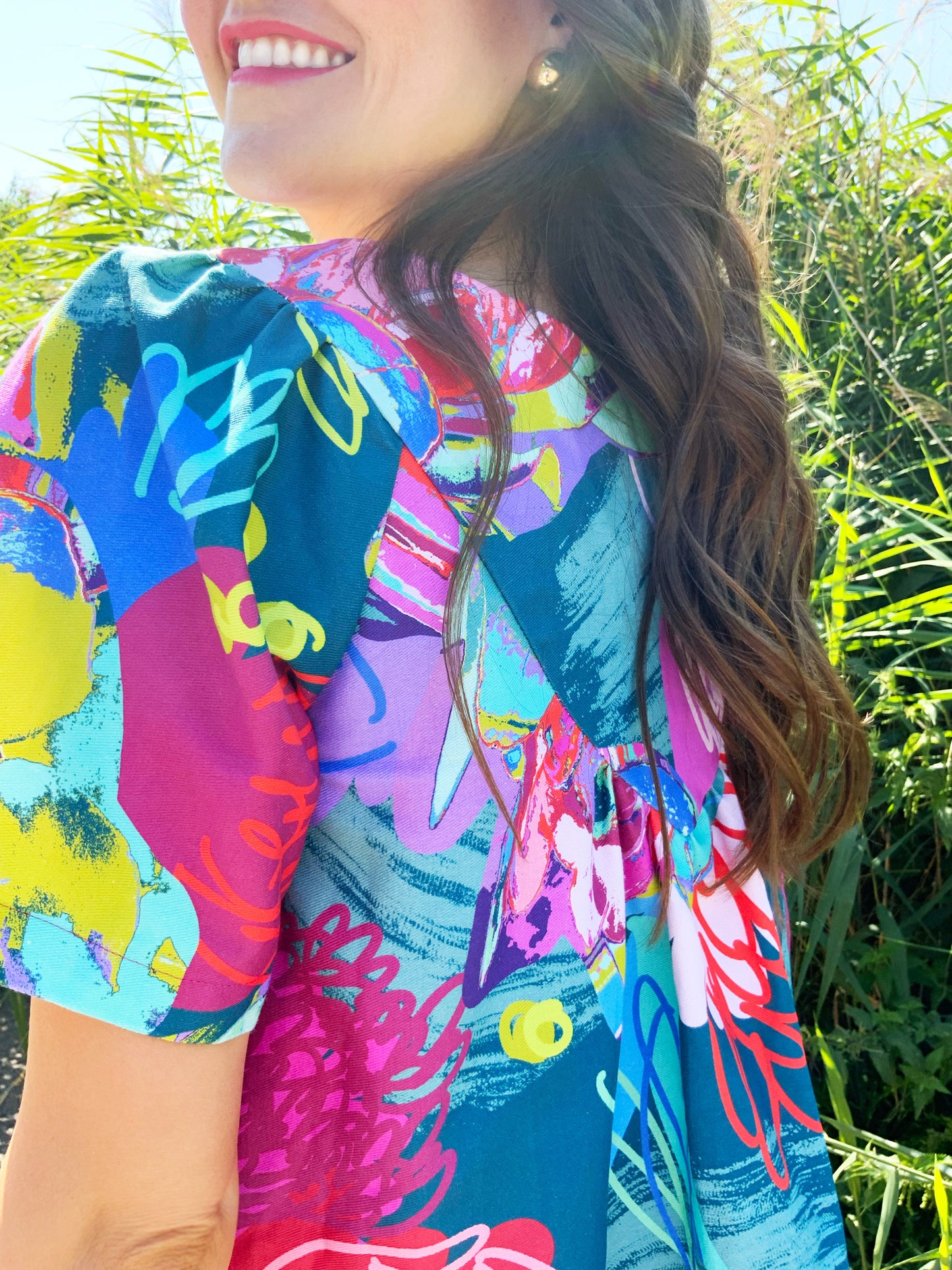 the debut dress protea collage print