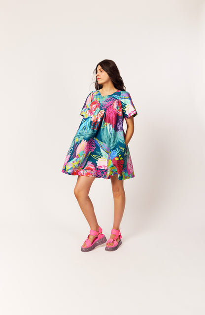 the debut dress protea collage print