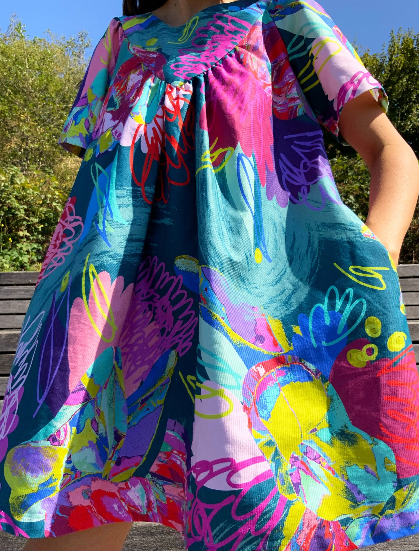 the debut dress protea collage print